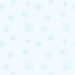 snowflakes ornament seamless pattern gentle doodle