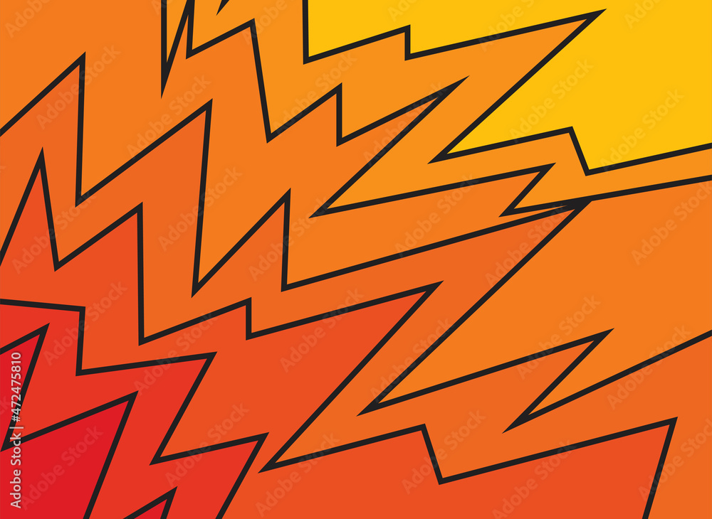 Poster abstract background with orange gradient zigzag pattern
