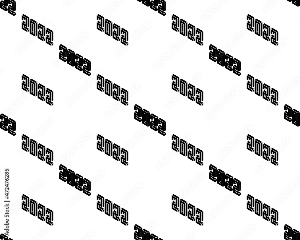 Aufkleber seamless 2022 abstract pattern. repetitive vector illustration of 2022 text on white background. eps
