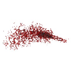 3D illustration of realistic blood splash
