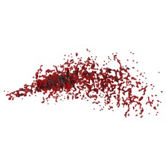 3D illustration of realistic blood splash
