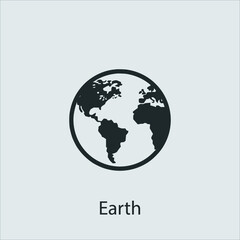earth  icon vector icon.Editable stroke.linear style sign for use web design and mobile apps,logo.Symbol illustration.Pixel vector graphics - Vector