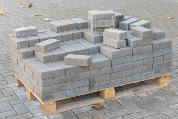Obraz premium bricks on construction site