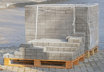 bricks on construction site