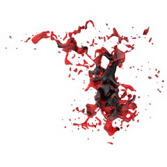 3D illustration of realistic blood splash
