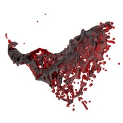 3D illustration of realistic blood splash
