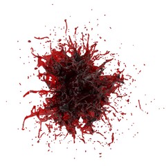 3D illustration of realistic blood splash
