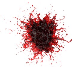 3D illustration of realistic blood splash
