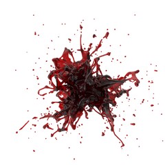 3D illustration of realistic blood splash
