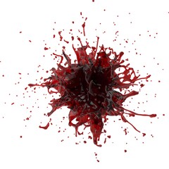 3D illustration of realistic blood splash
