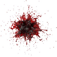 3D illustration of realistic blood splash
