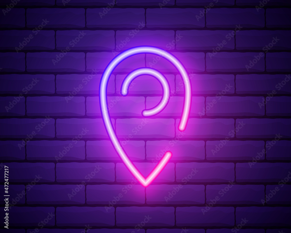 Poster pin neon style icon. simple thin line, outline vector of web icons for ui and ux, website or mobile 