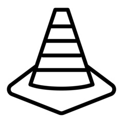 traffic cone line style vector