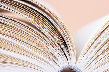 Macro view, edges of the opened book