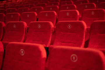 Naklejka na ściany i meble cinema theatre chairs hall chair
