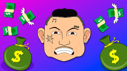 man with dollar sign, money, morgenstern