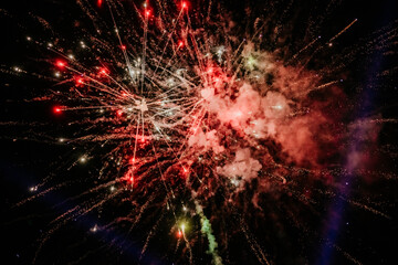 Fototapeta na wymiar Fireworks on the sky 