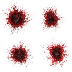 3D illustration of realistic blood splash
