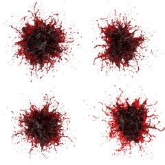 3D illustration of realistic blood splash
