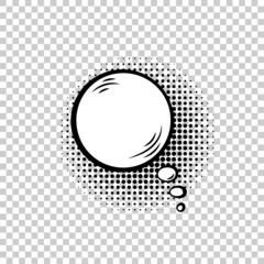 Bubble isolated on Light Transparent Background, Halftone Illustration, Design Element, Blank Frame Template.