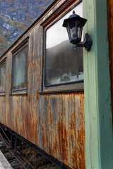 Old rusty wooden train