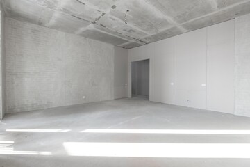 Obraz premium interior of the apartment without decoration in gray colors