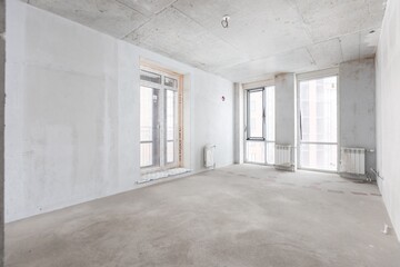 Obraz premium interior of the apartment without decoration in gray colors