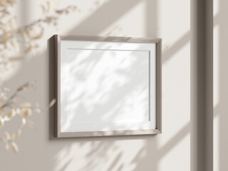 horizontal frame mockup in minimalist boho interior