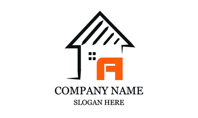 Architecture logo design, vector design template of construction company brand, real estate sign with letter A.