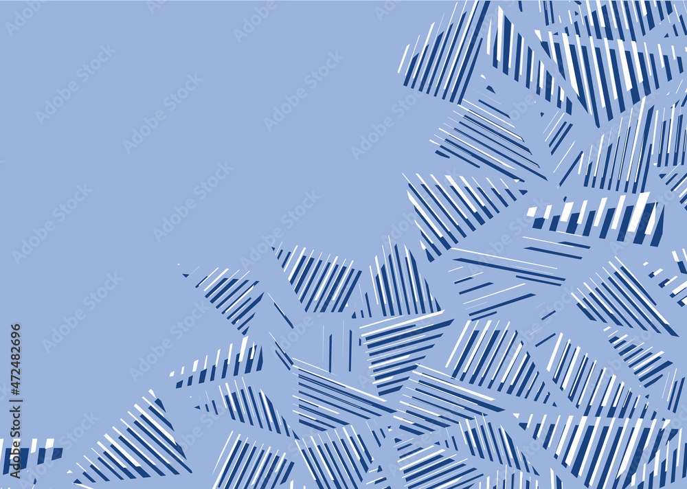 Aufkleber minimalist blue background with abstract triangle stripe pattern and some copy space area