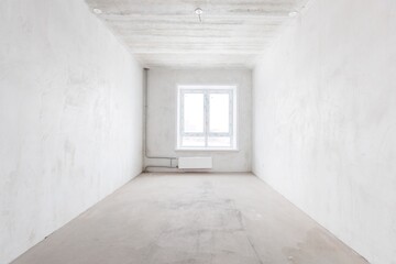 interior of the apartment without decoration in gray colors