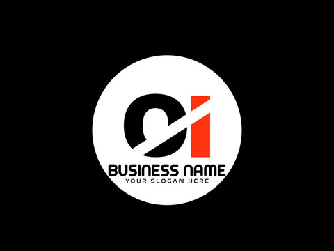 OI Logo Letter design, Unique Letter oi company logo with geometric pillar style design