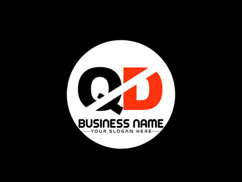 QD Logo Letter design, Unique Letter qd company logo with geometric pillar style design