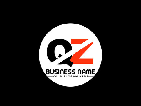 QZ Logo Letter design, Unique Letter qz company logo with geometric pillar style design
