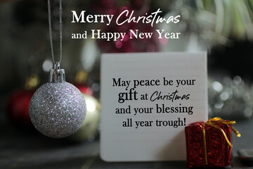 Merry Christmas and Happy New Year wishes with message - May peace be your gift at Christmas and...