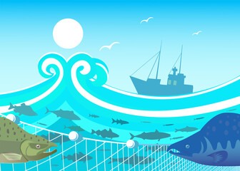 Fishing in the sea