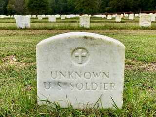 Andersonville National Cemetery military cemetery in Georgia, USA.  Unknown U.S. Soldier