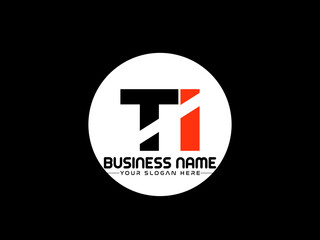 TI Logo Letter design, Unique Letter ti company logo with geometric pillar style design