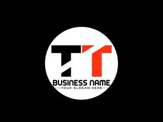 TT Logo Letter design, Unique Letter tt company logo with geometric pillar style design