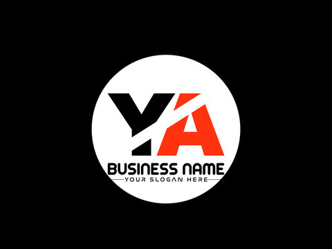 YA Logo Letter design, Unique Letter YA y a company logo with geometric pillar style design