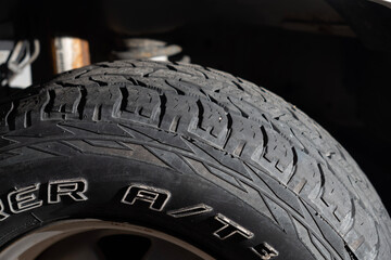 Truck tire close-up