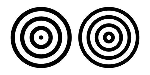 Concentric rings in target icons. Design elements set.
