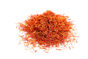 spice saffron isolated on white background