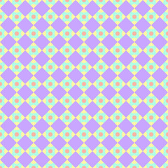 Seamless repeat pattern with squares and dots - Vector Illustration