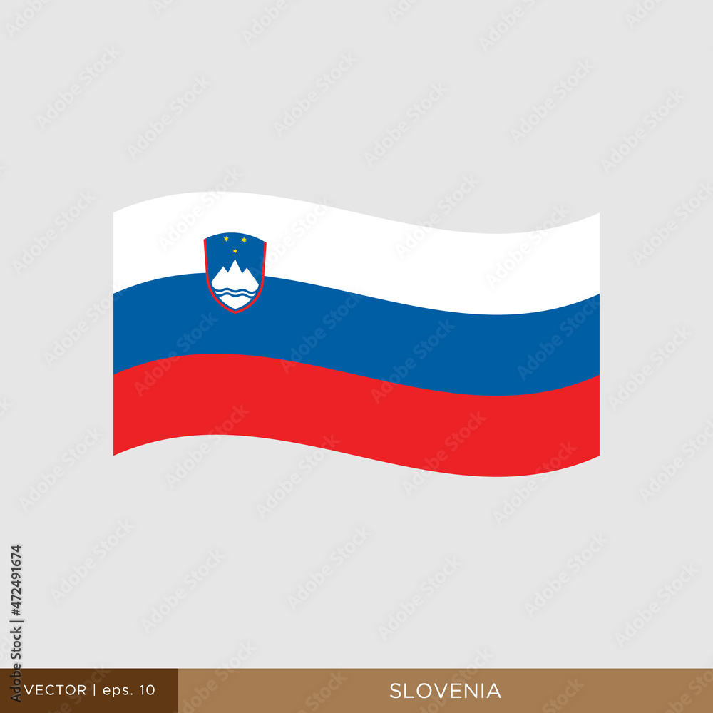 Wall mural waving flag of slovenia vector illustration design template.