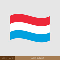 Waving flag of Luxembourg vector illustration design template.
