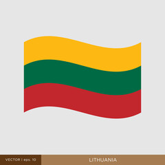 Waving flag of Lithuania vector illustration design template.