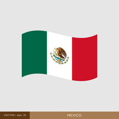 Waving flag of Mexico vector illustration design template.