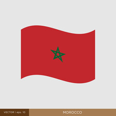Waving flag of Morocco vector illustration design template.