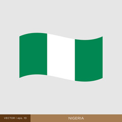 Waving flag of Nigeria vector illustration design template.